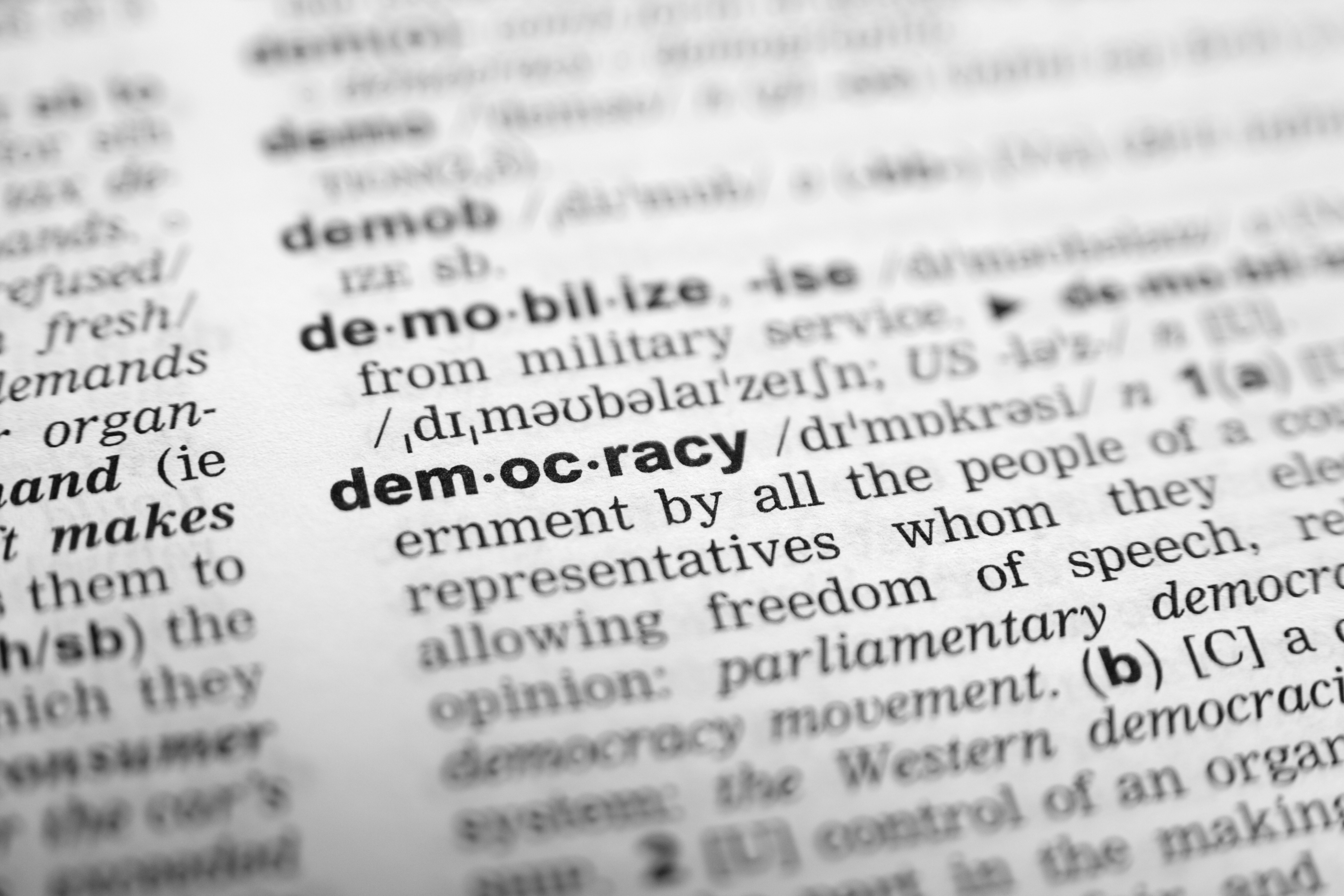 Word Democracy in the dictionary